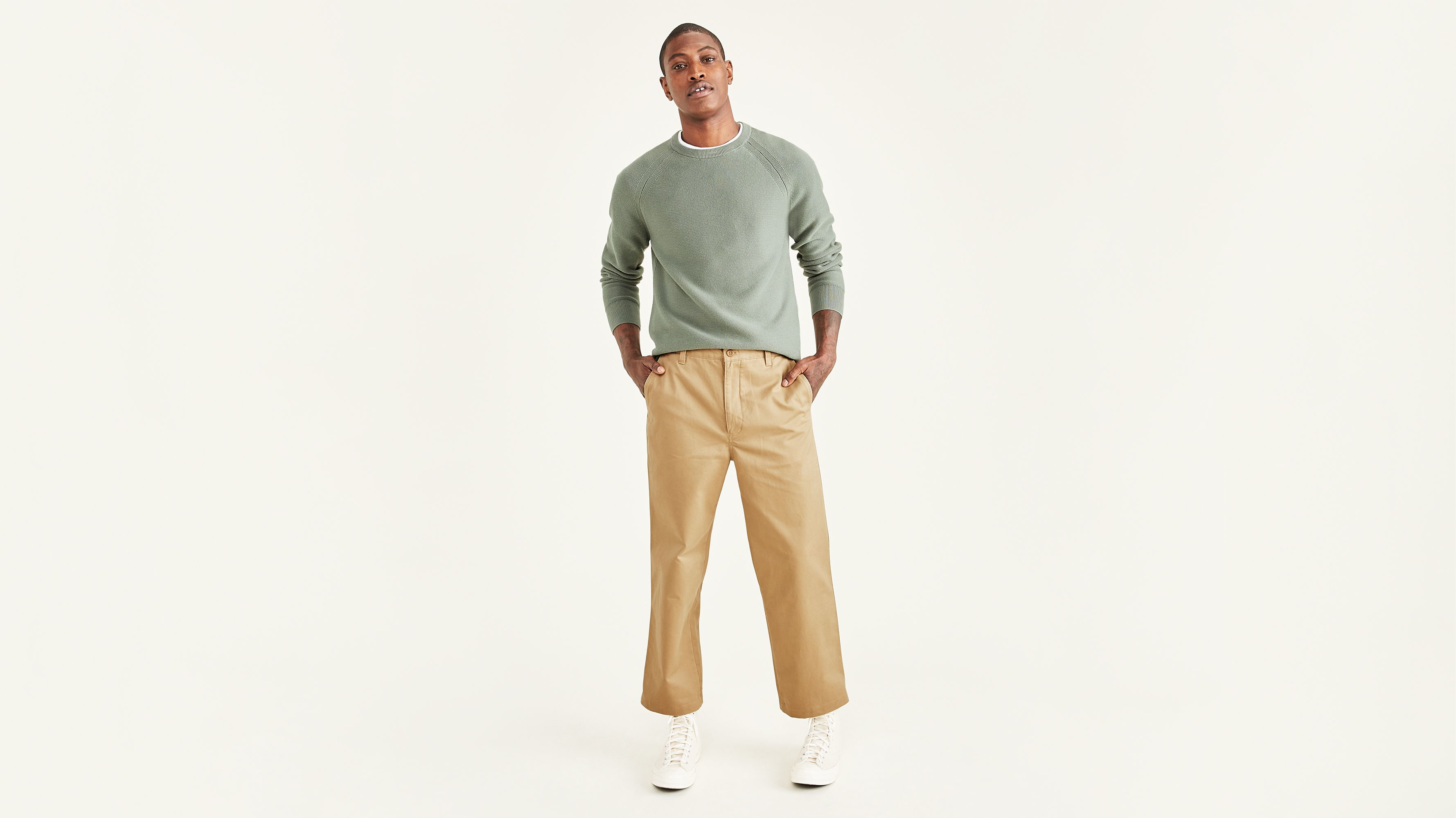 Cropped Khakis, Straight Fit