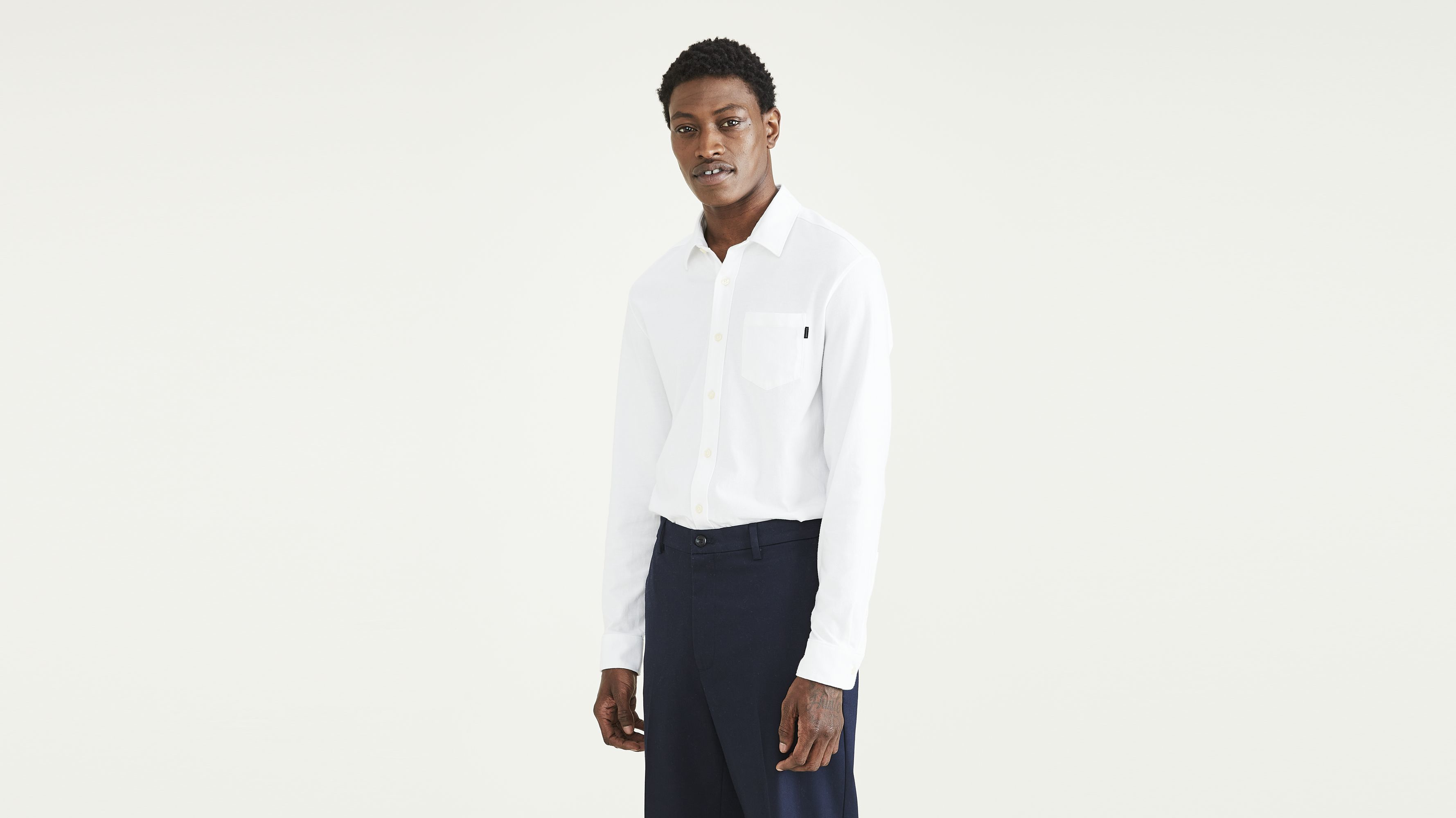Knit Button-Up Shirt, Regular Fit