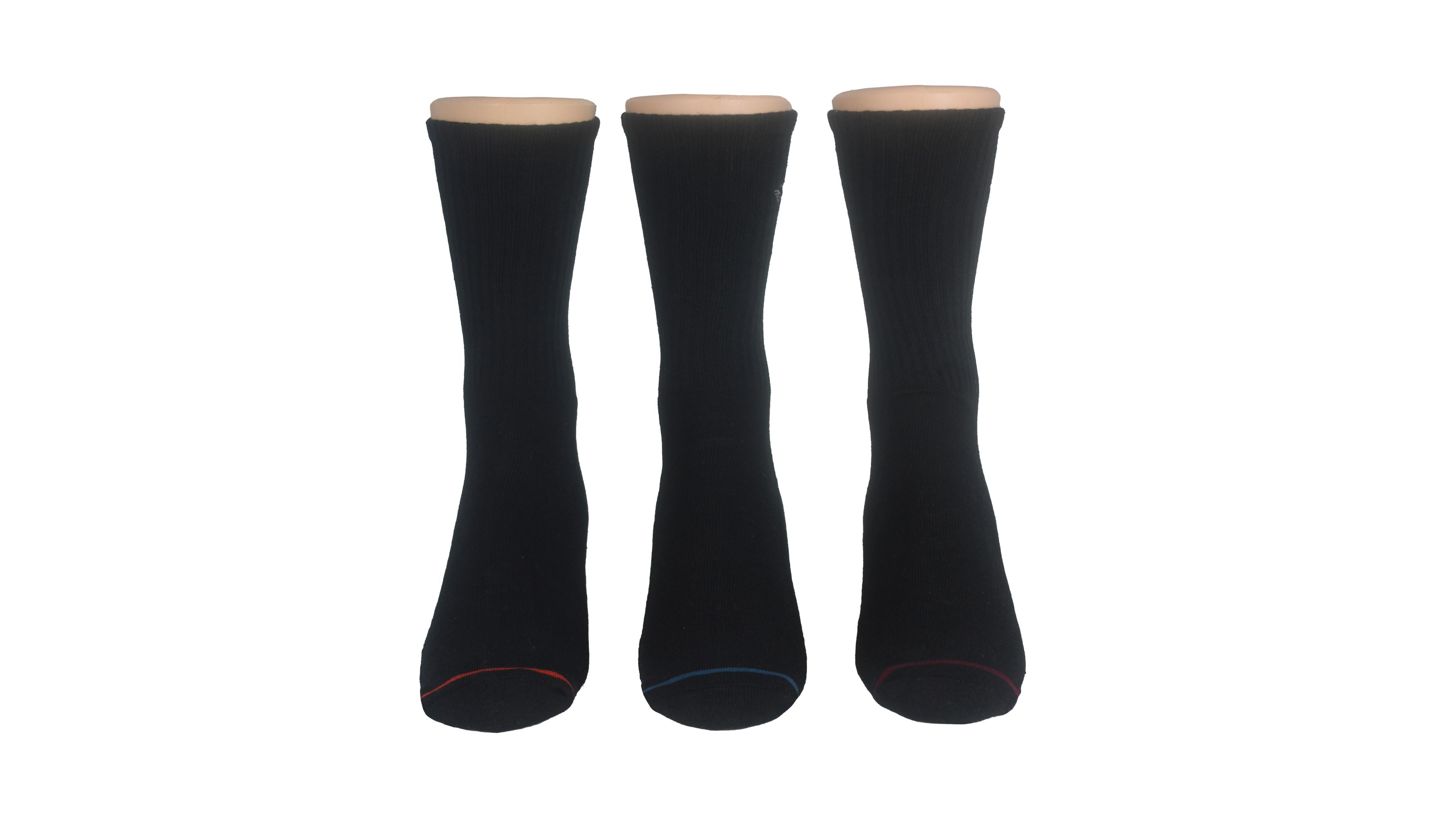 1/2 Cushion Crew Sock with Embrodiery, 3 Pack