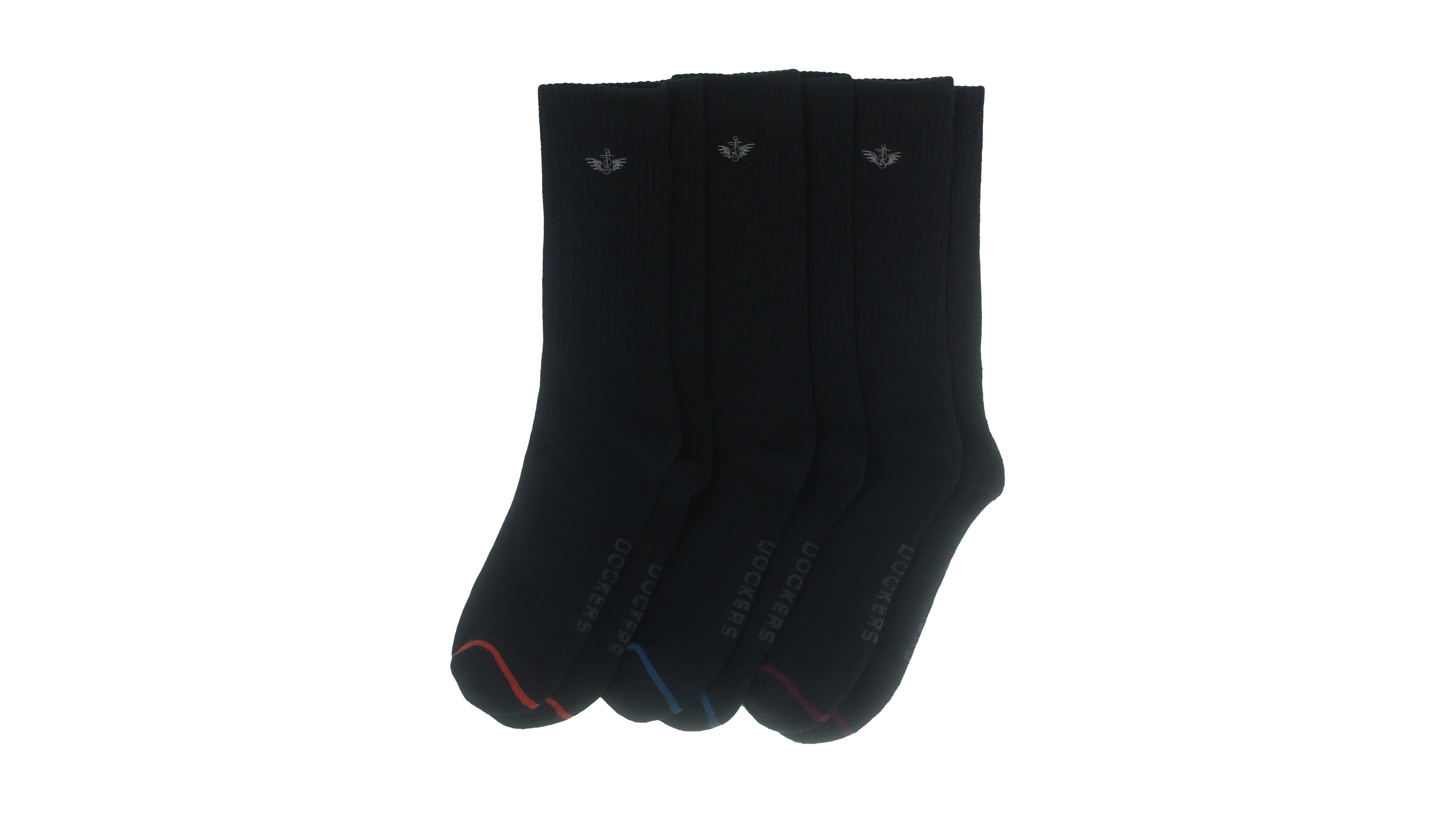 1/2 Cushion Crew Sock with Embrodiery, 3 Pack