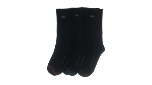 1/2 Cushion Crew Sock with Embrodiery, 3 Pack