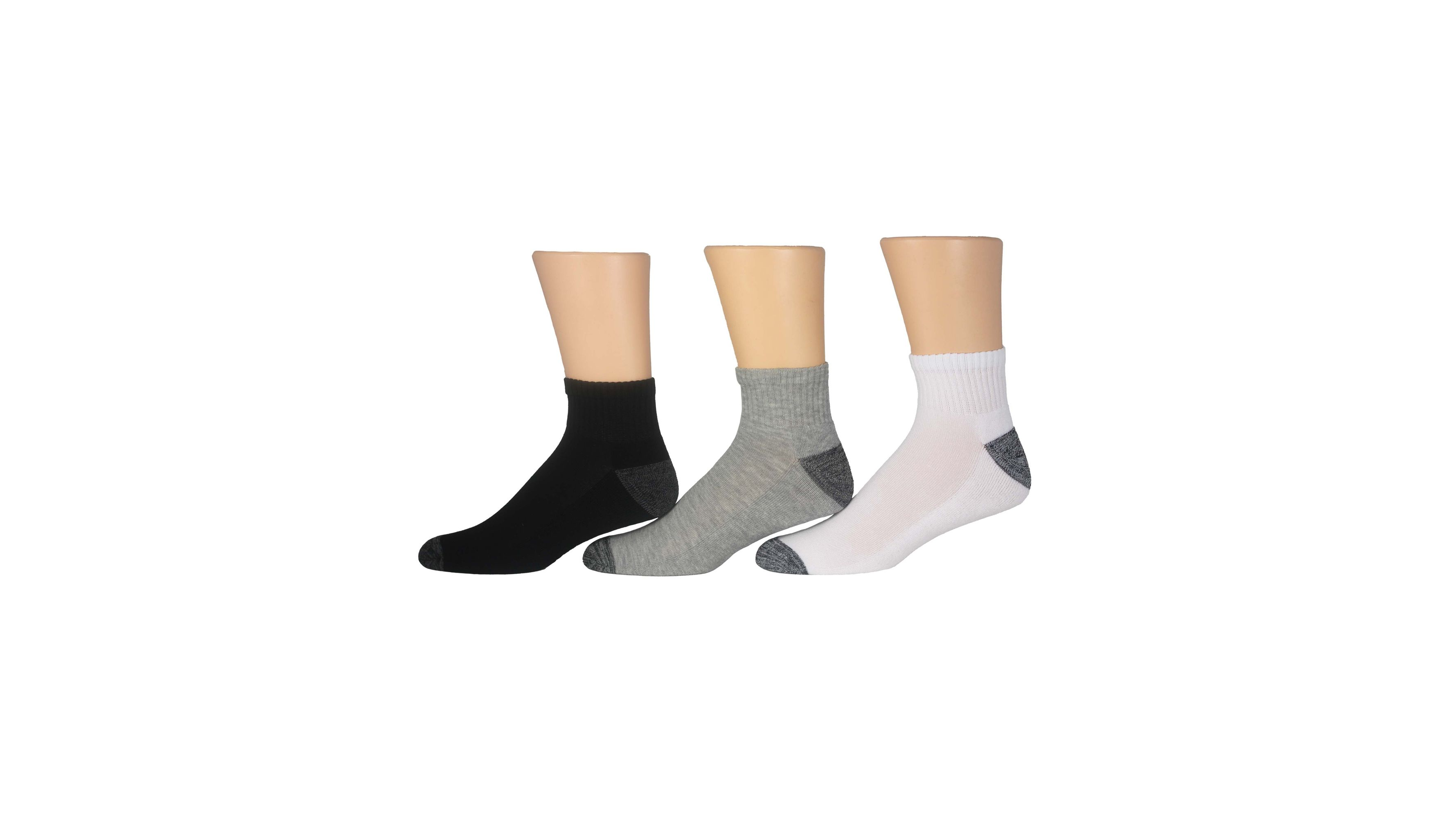 1/2 Cushion Quarter Socks, 3 Pack