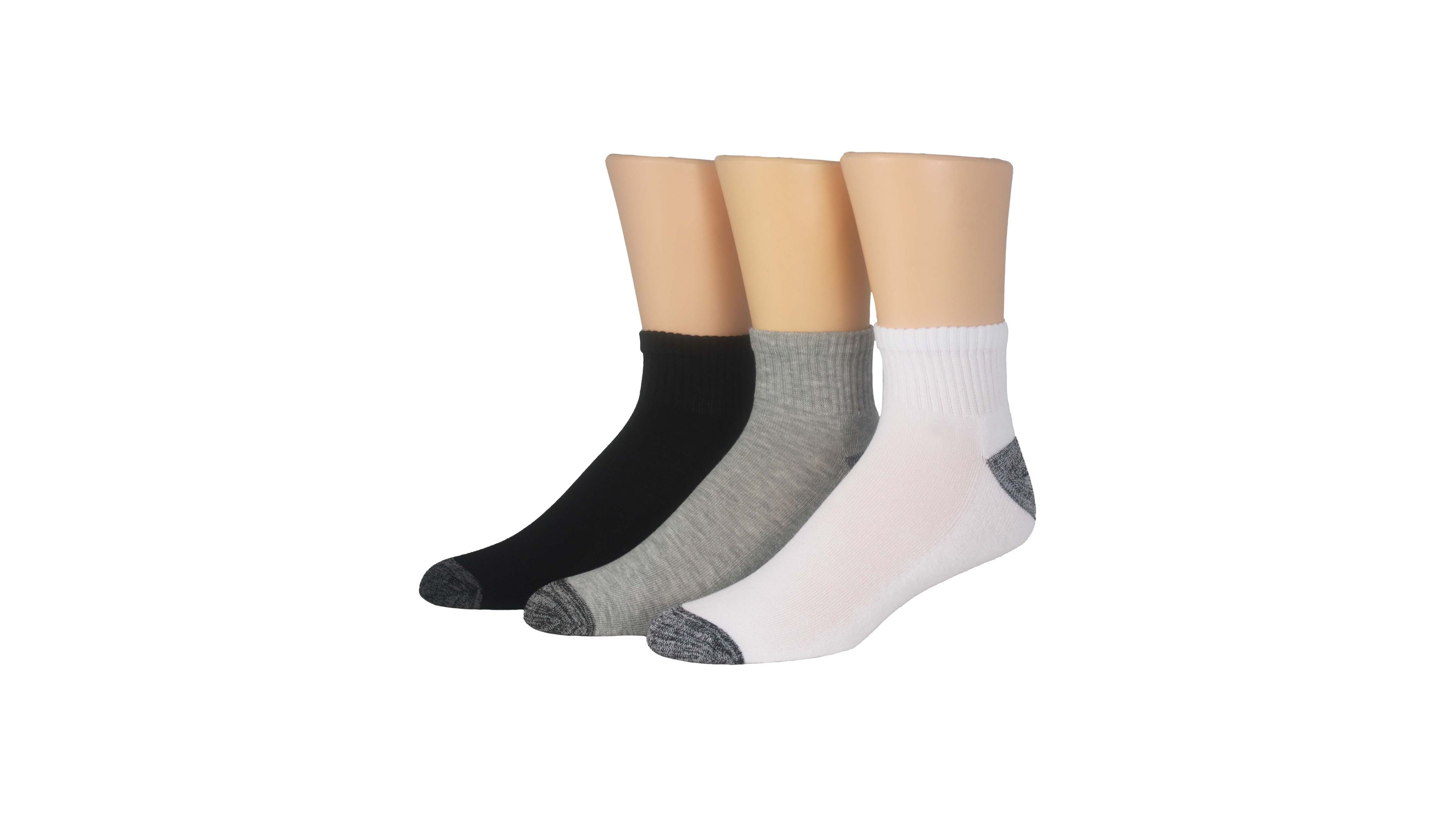 1/2 Cushion Quarter Socks, 3 Pack