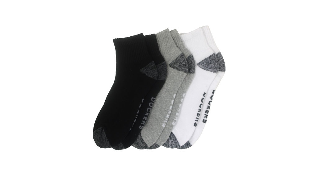1/2 Cushion Quarter Socks, 3 Pack