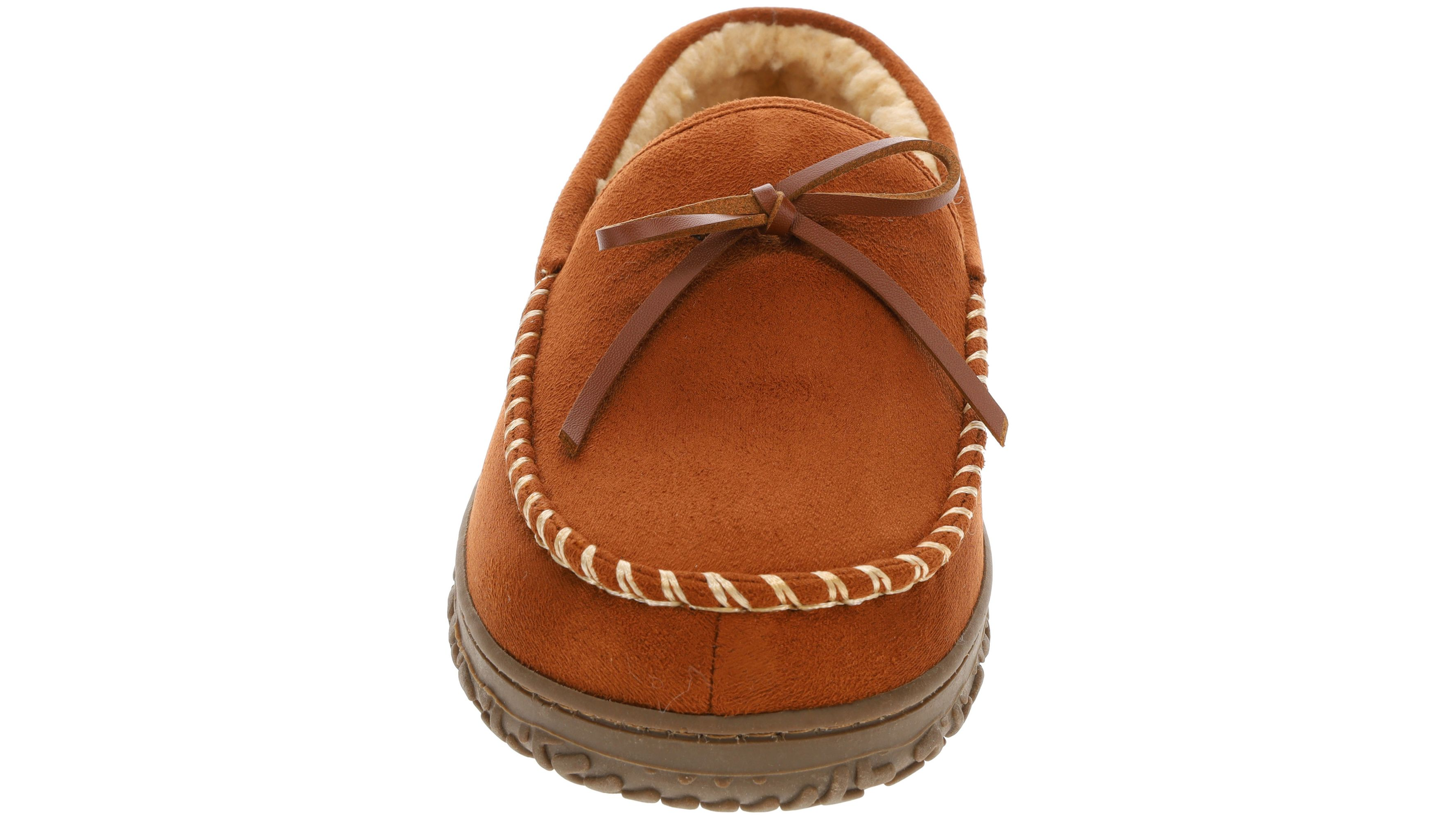 Rugged Microsuede Boater Moccasin Slippers