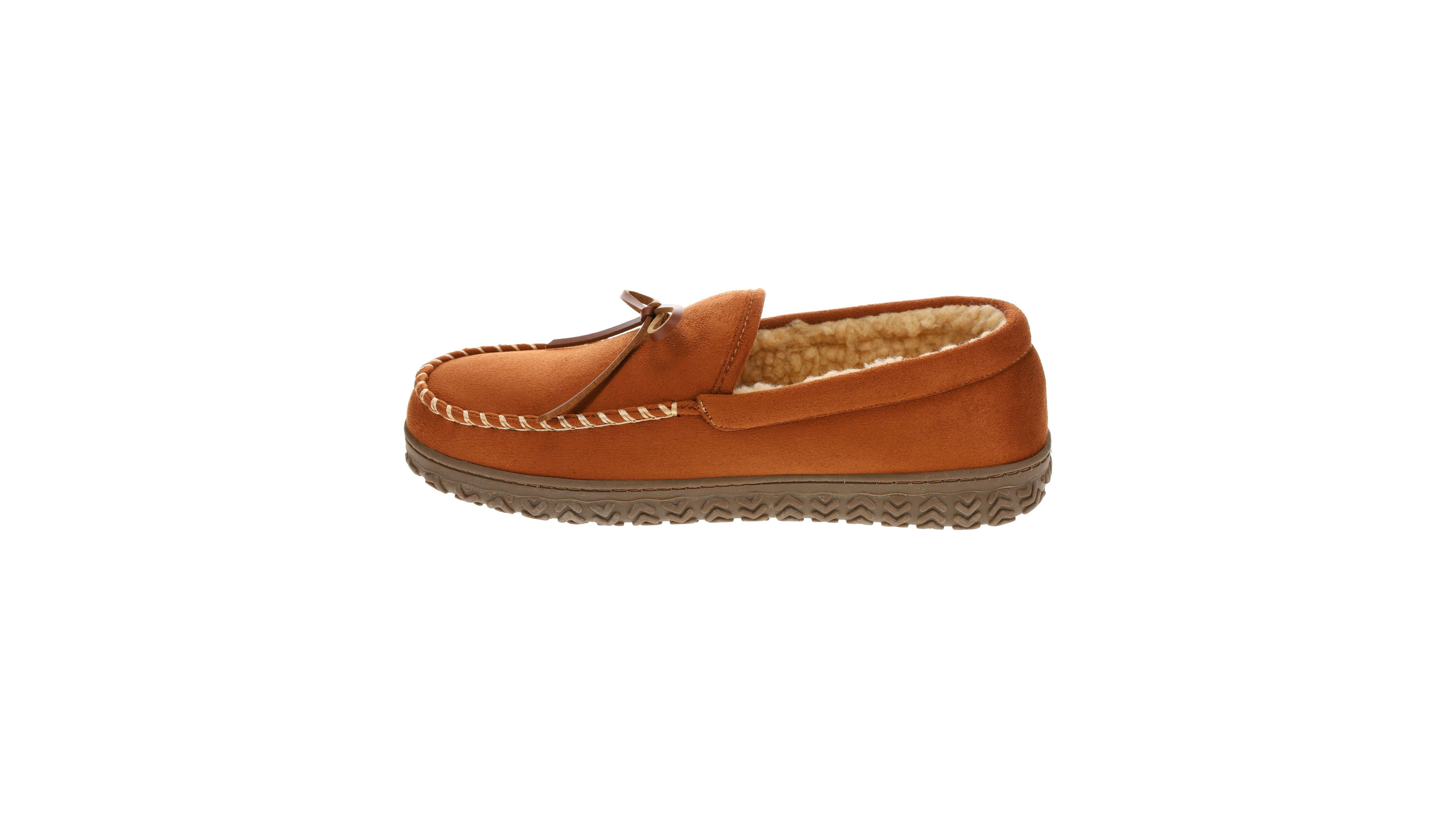 Rugged Microsuede Boater Moccasin Slippers