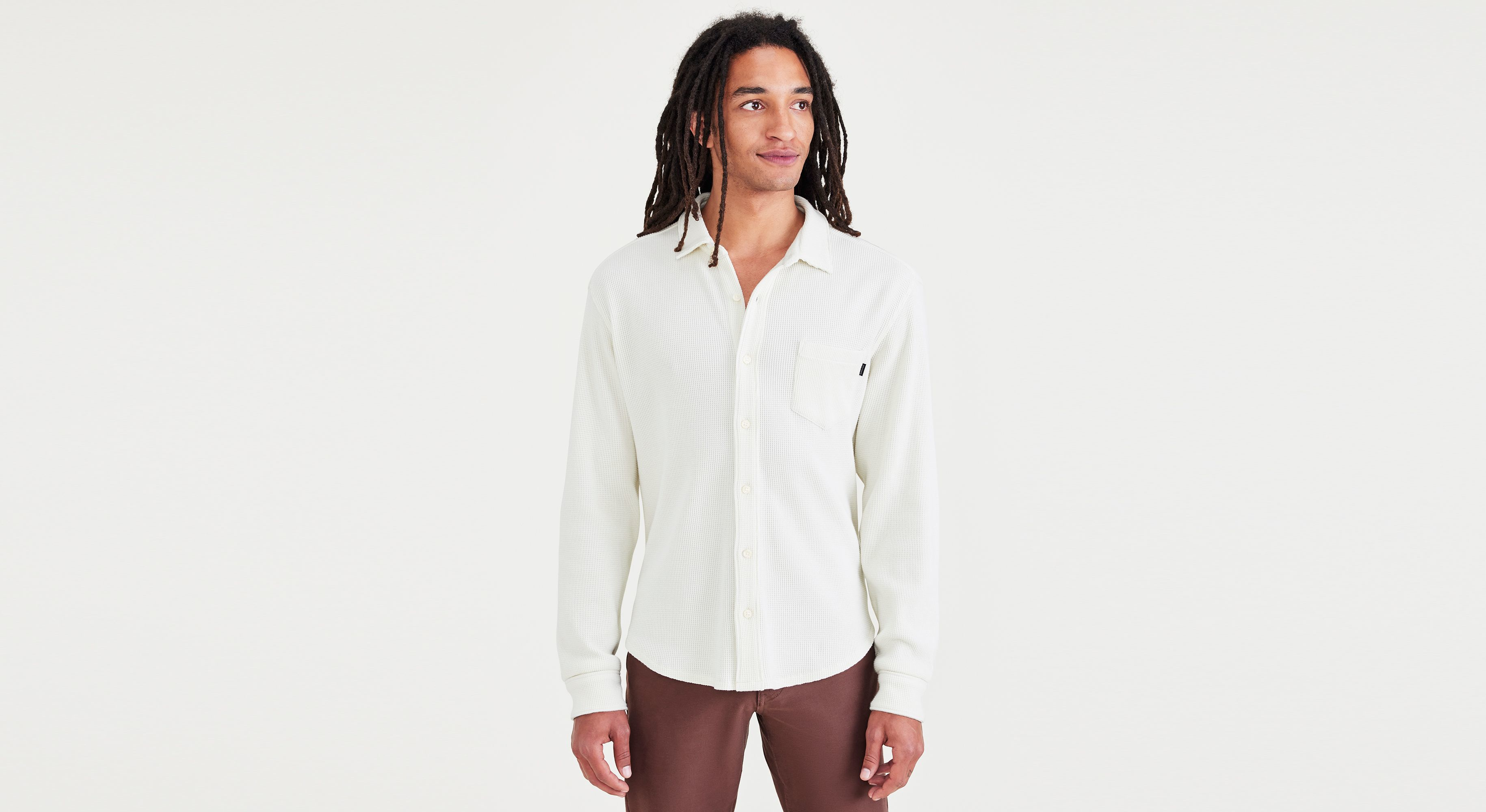 Knit Button-Up Shirt, Regular Fit