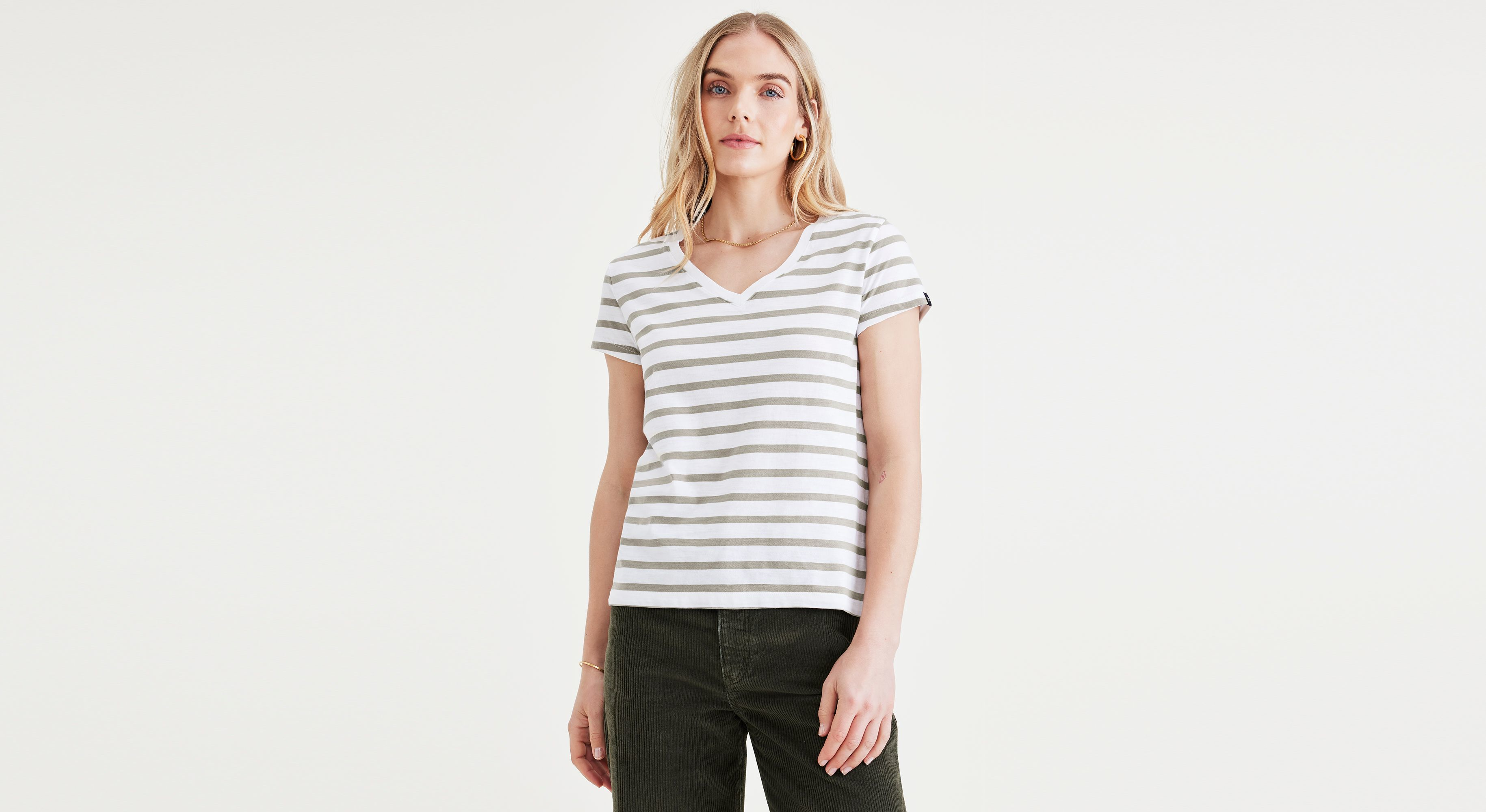 V-Neck Tee Shirt, Slim Fit