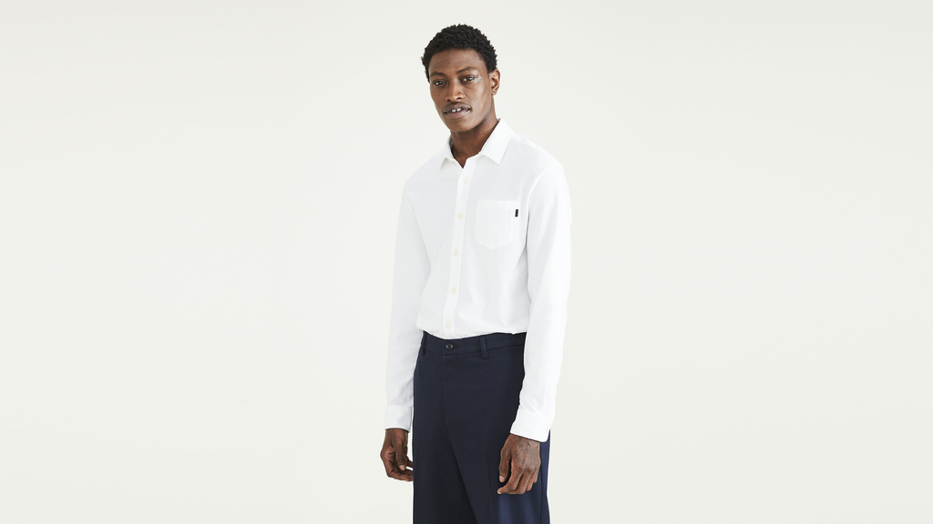 Knit Button-Up Shirt, Regular Fit