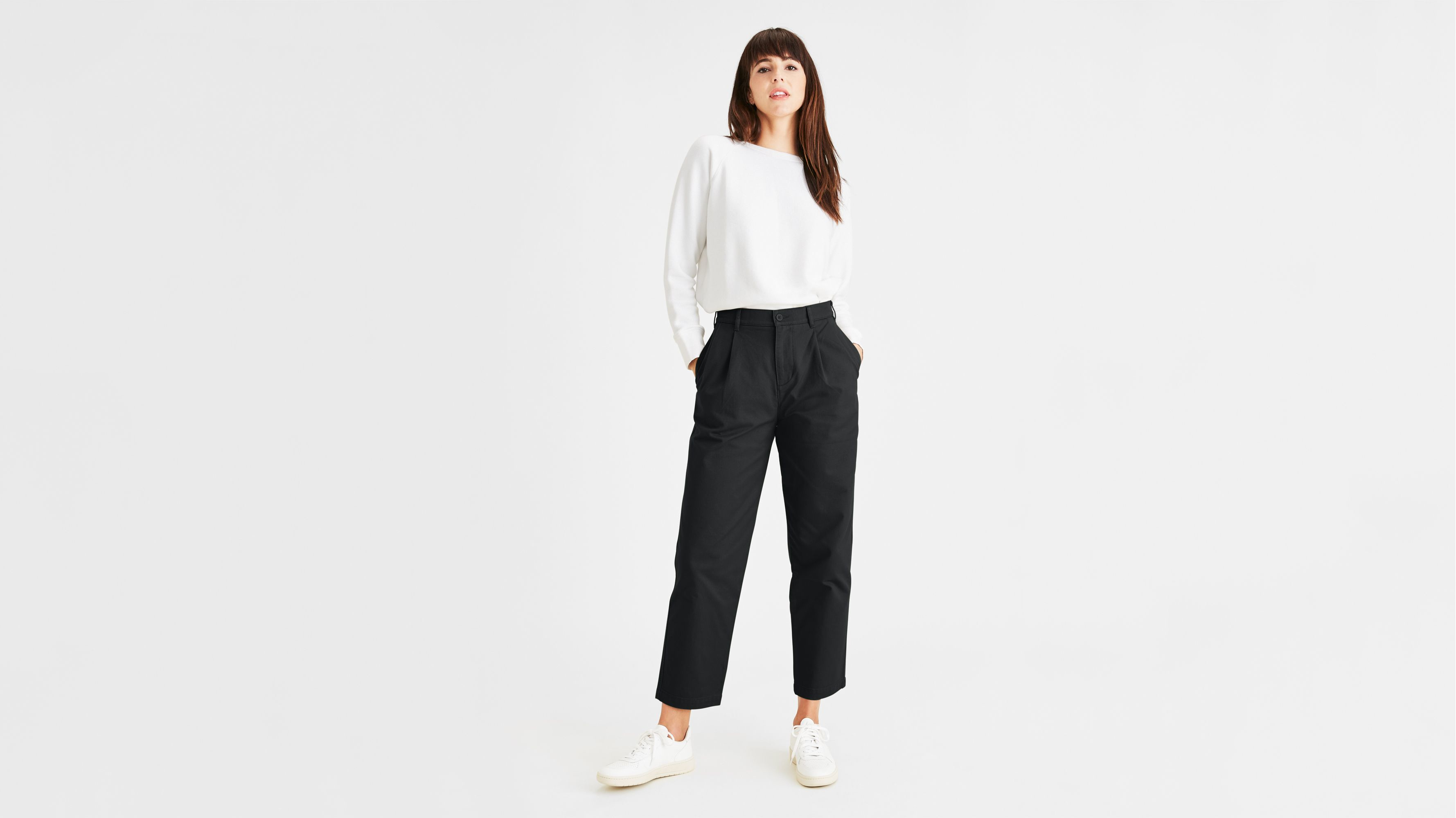 Original Khakis, Pleated, High Waisted Tapered Fit