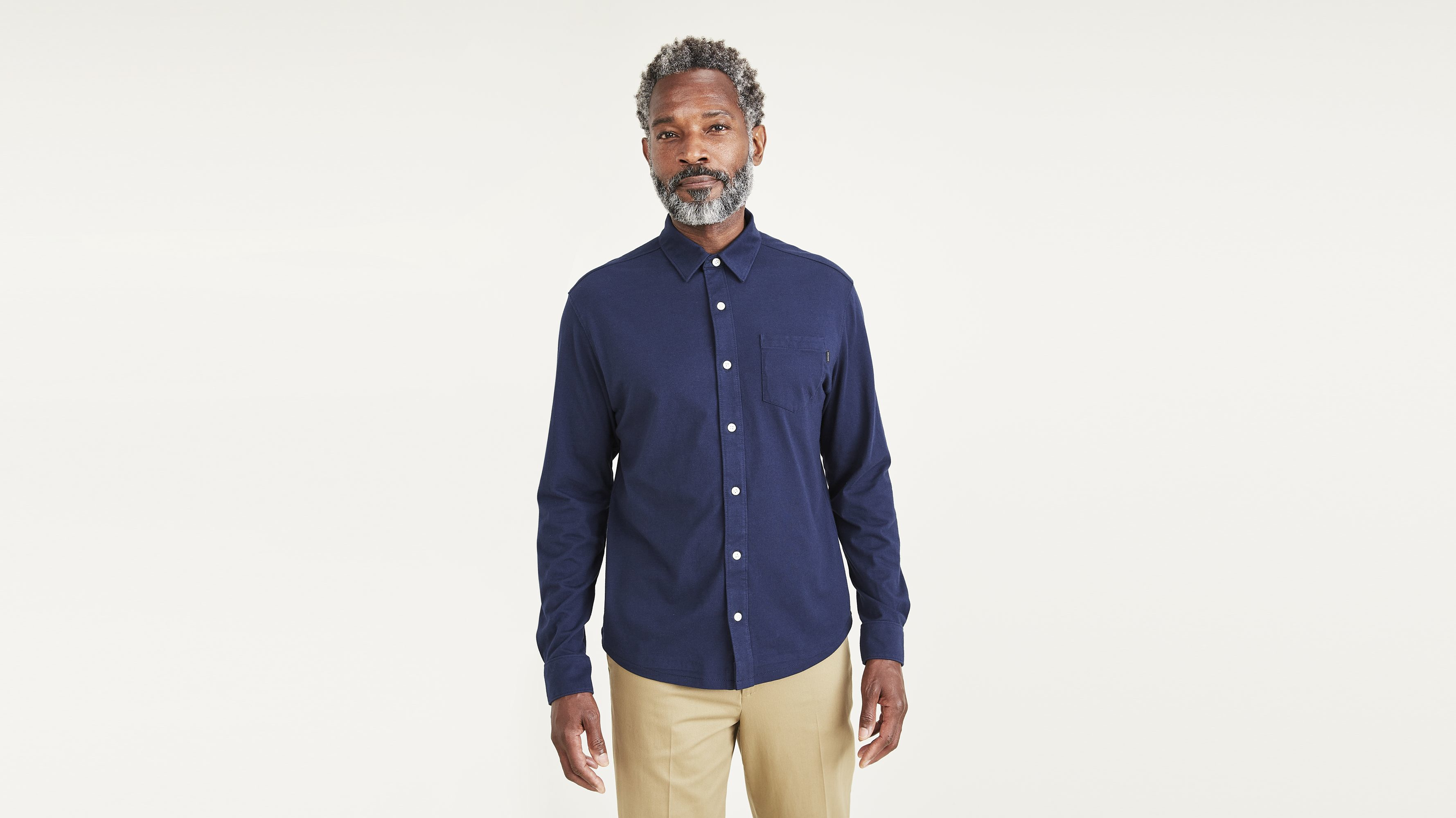 Knit Button-Up Shirt, Regular Fit