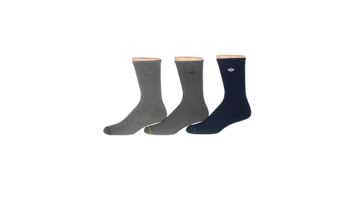 1/2 Cushion Crew Sock with Embrodiery, 3 Pack