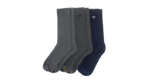 1/2 Cushion Crew Sock with Embrodiery, 3 Pack