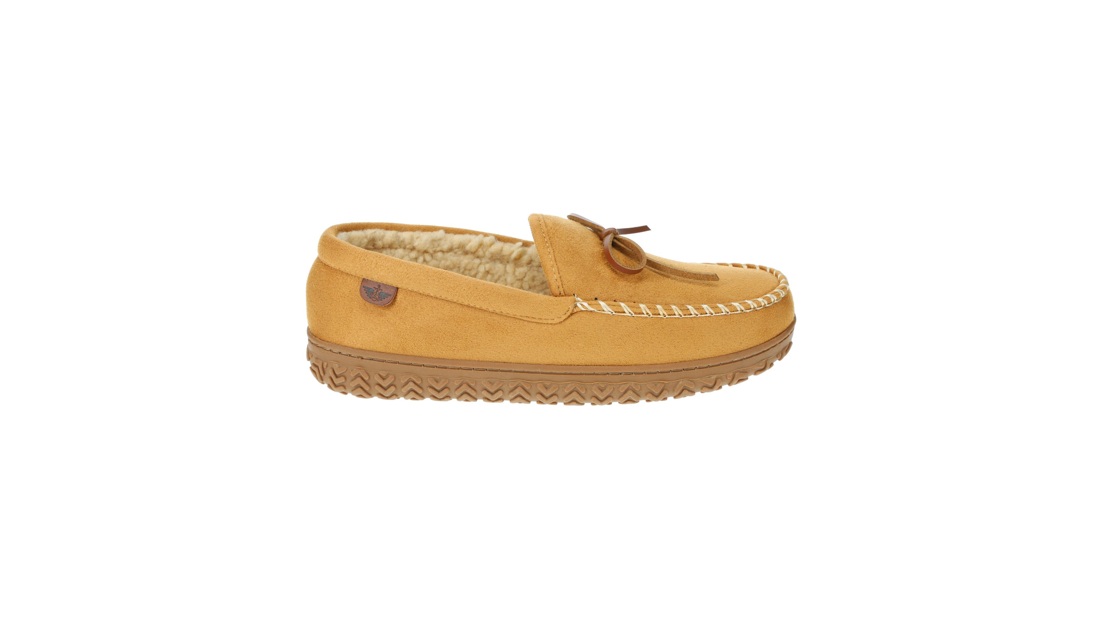 Rugged Microsuede Boater Moccasin Slippers
